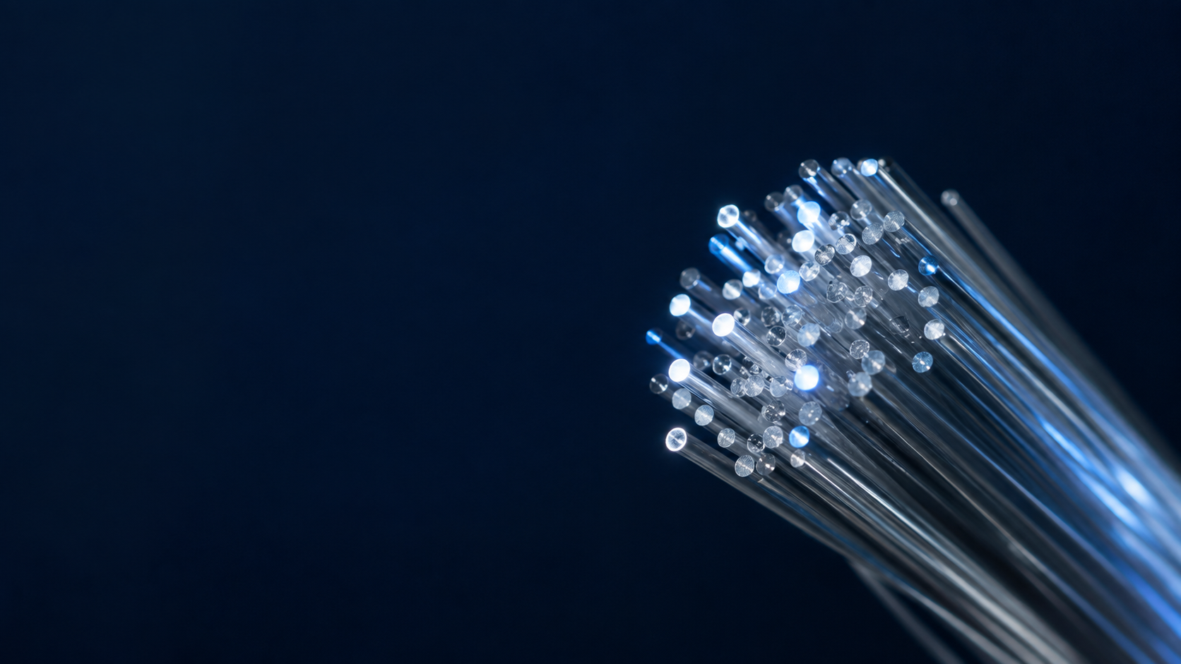 Fibra óptica con luz azul